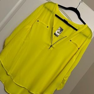 NWT torrid yellow chiffon blouse sz 0x